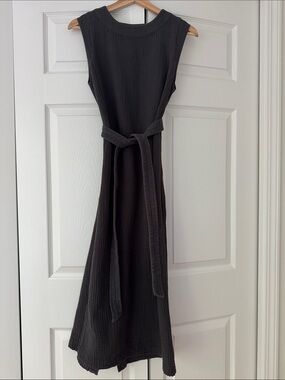 Faherty Dream Costa Organic Cotton Maxi Sleeveless Shift Dress XS, washed gray